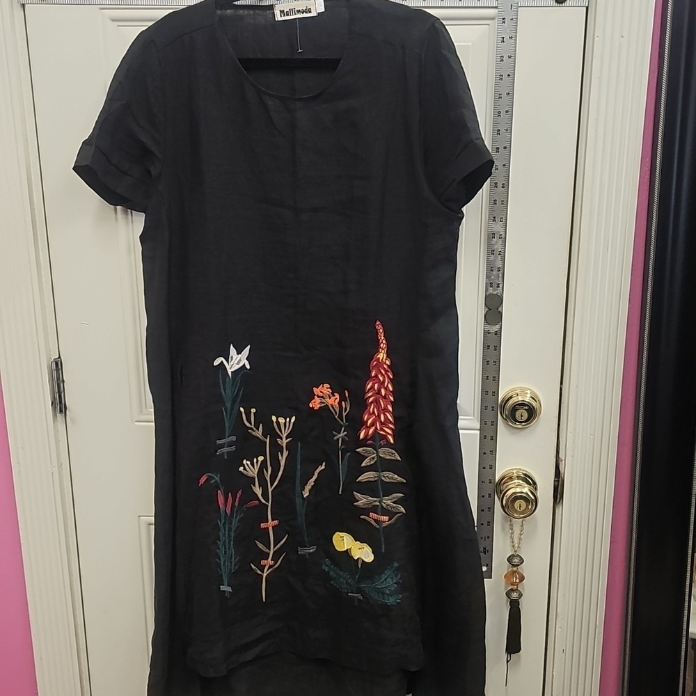 Floral, Embroidered, Linen, Cotton, Summer, Baggy, Lightweight, Relax, Resort